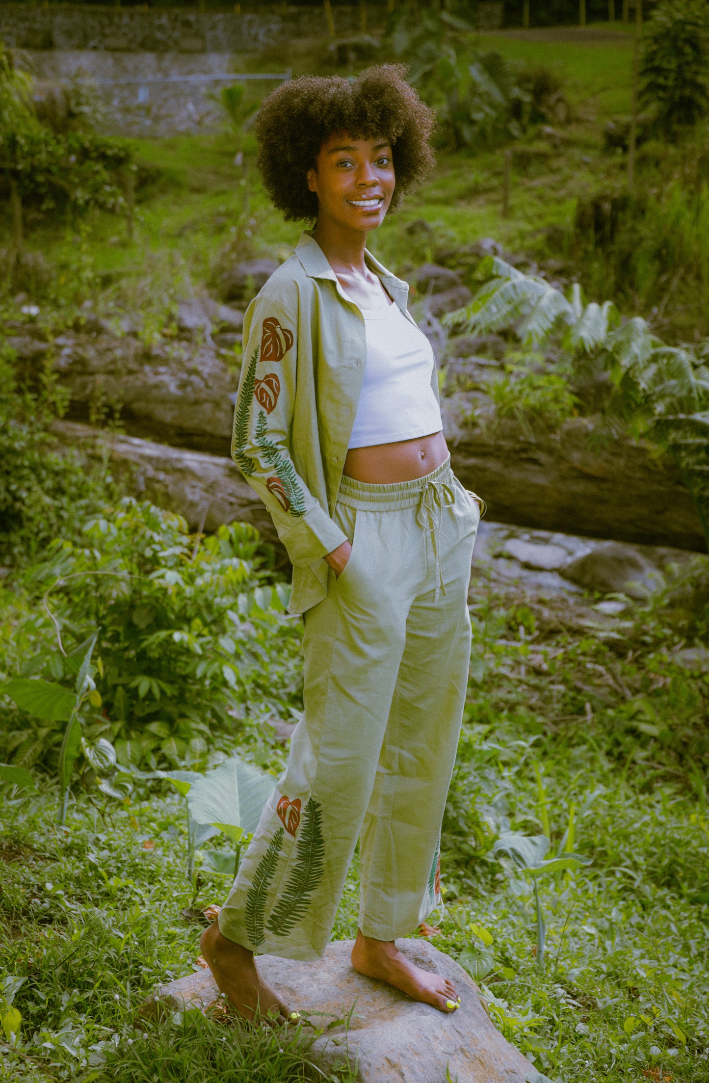 Kupukupu & Antherium Linen Pant