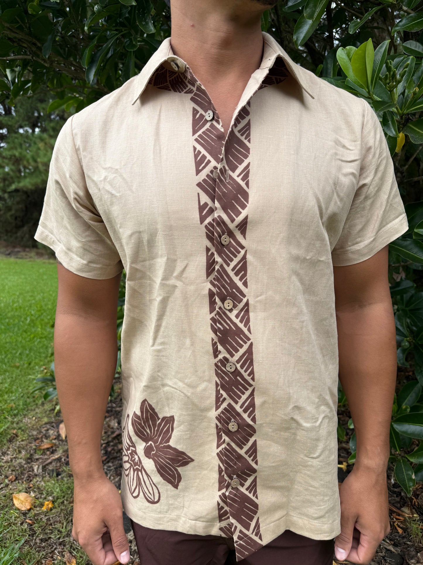 Naupaka & Lauhala Aloha Shirt