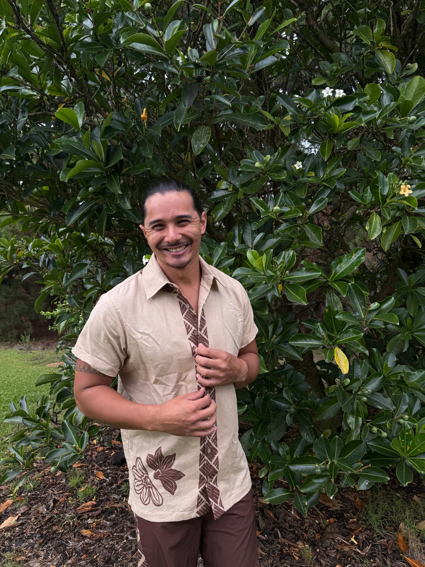 Naupaka & Lauhala Aloha Shirt