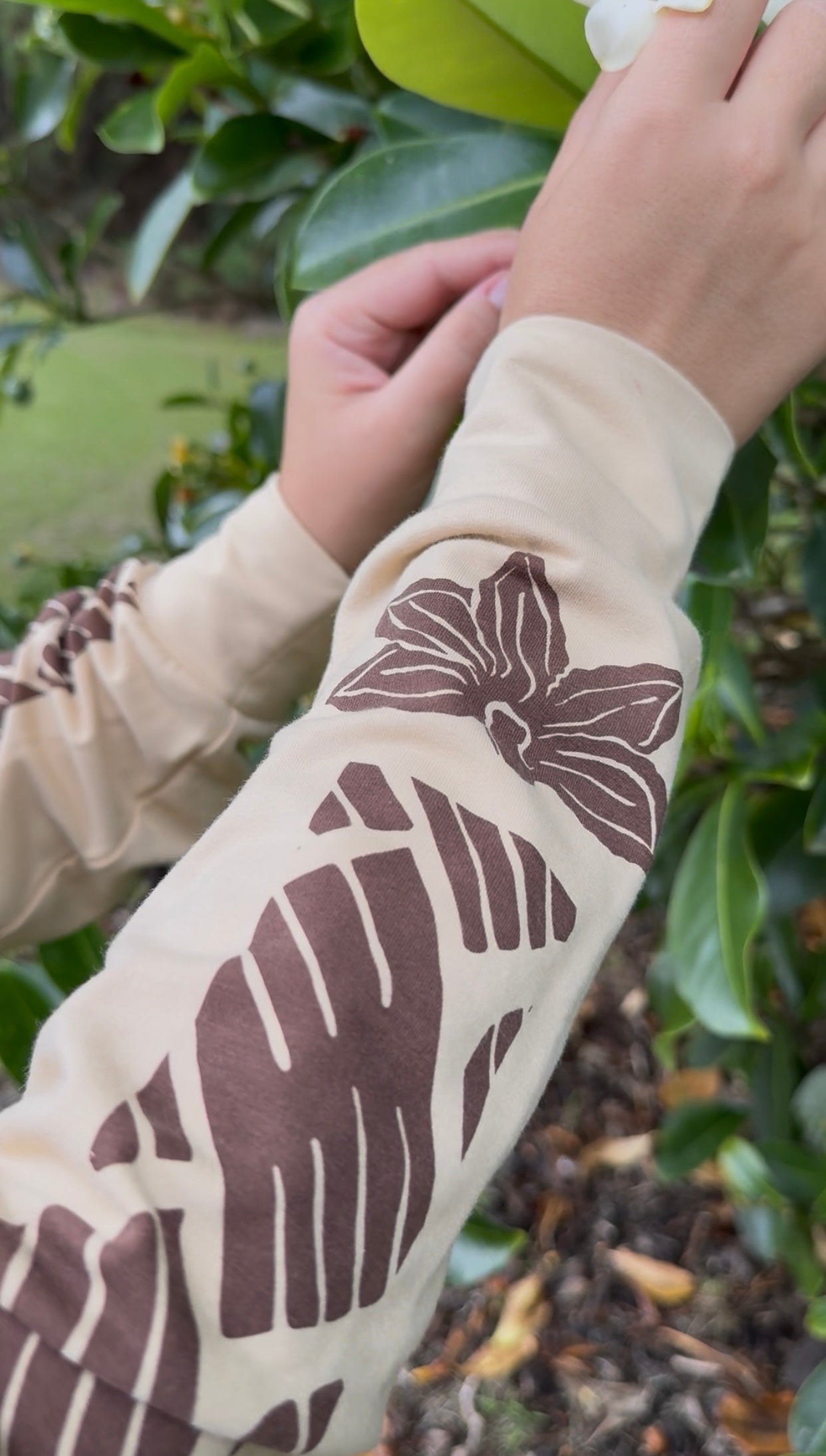 Naupaka & Lauhala Cotton Long Sleeve