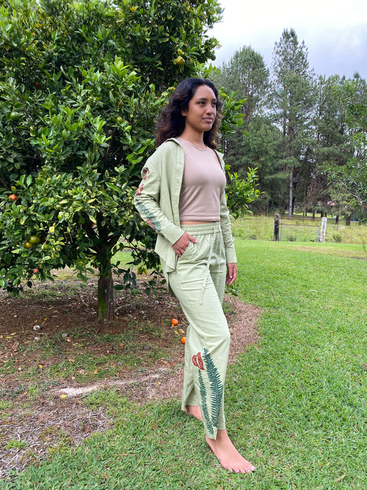Kupukupu & Anthurium Linen Button Down