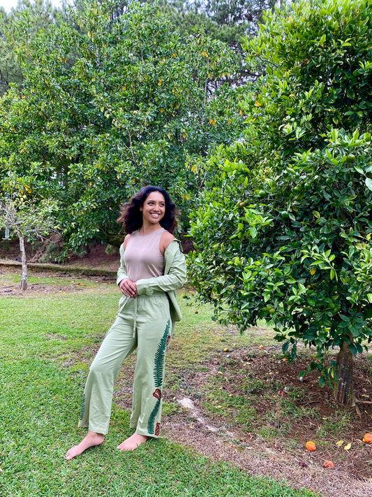Kupukupu & Antherium Linen Pant