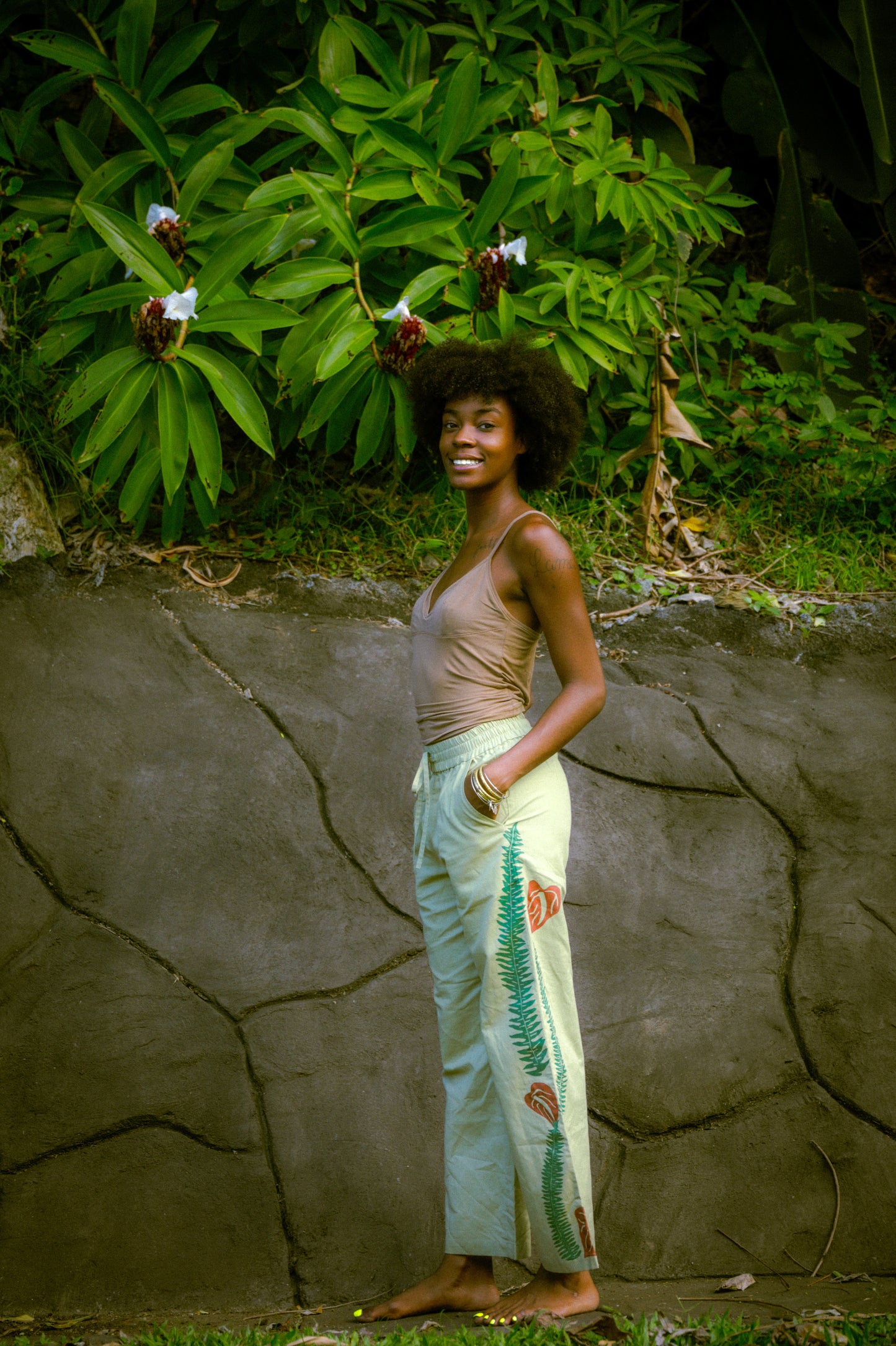 Kupukupu & Antherium Linen Pant